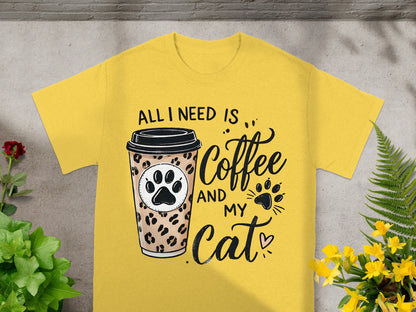 All I Need Is Coffee And My Cat Graphic T-shirt