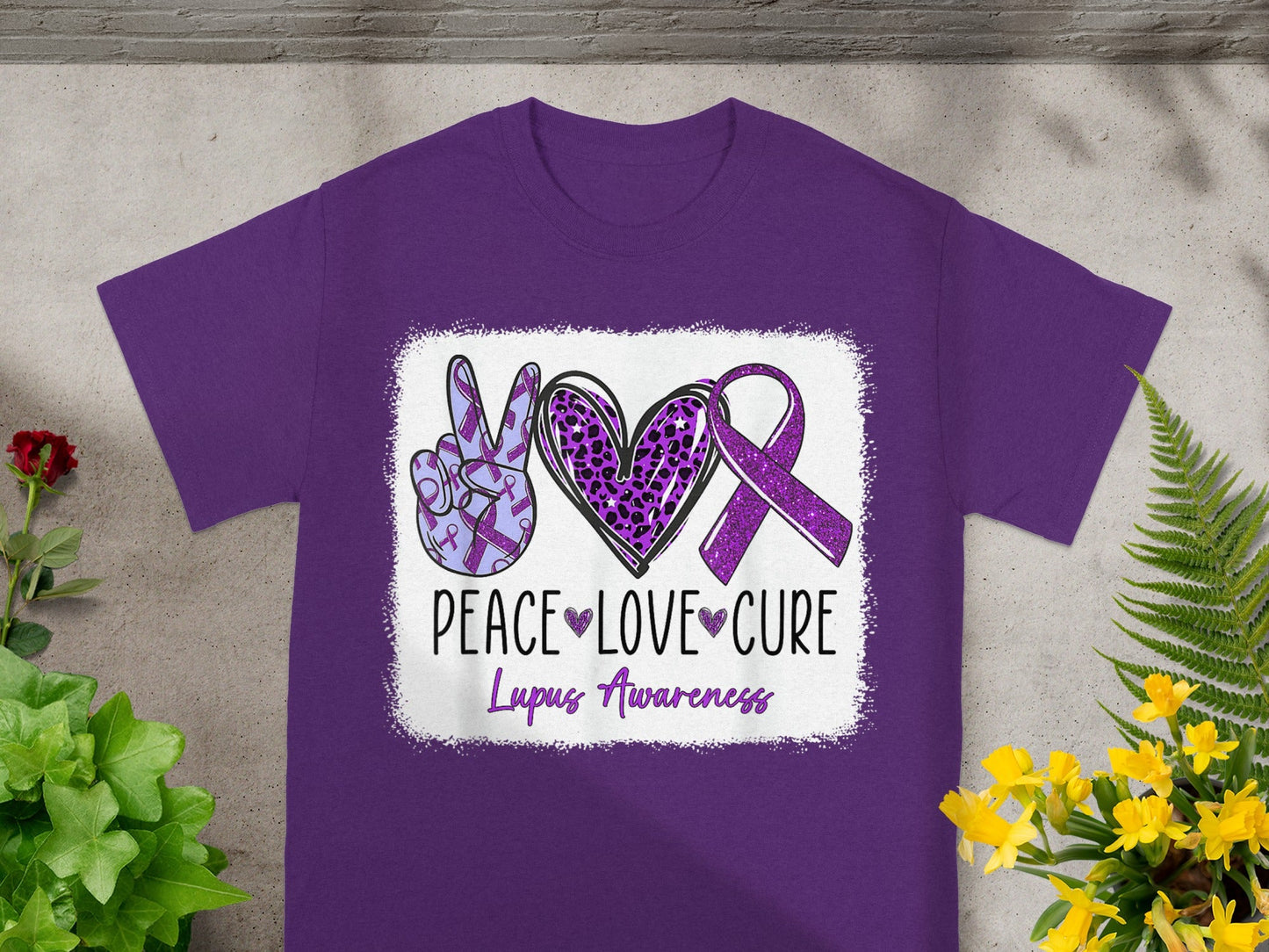 Peace Love Cure Lupus Awareness Graphic T-Shirt