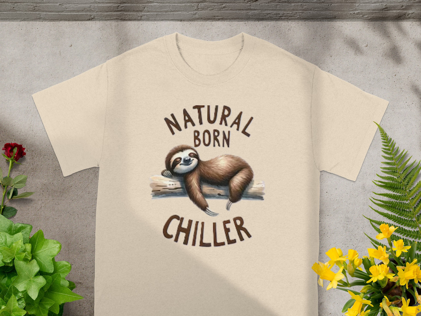 Natural Born Chiller Sloth Graphic T-Shirt