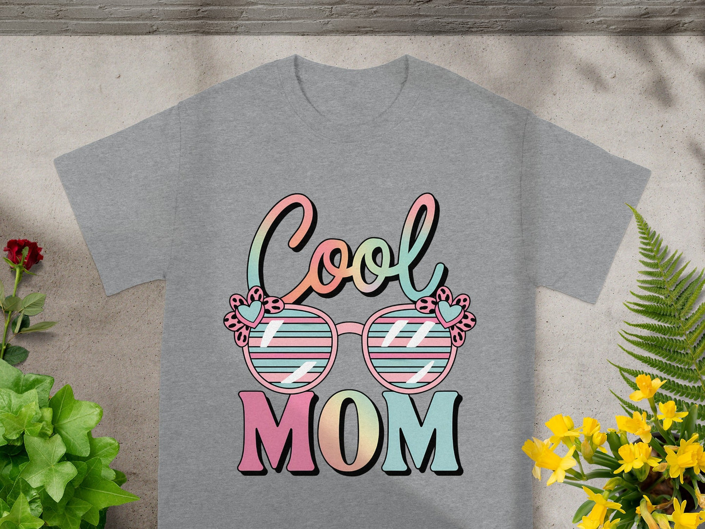 Cool Mom Graphic T-Shirt Colorful Fun Design Tee