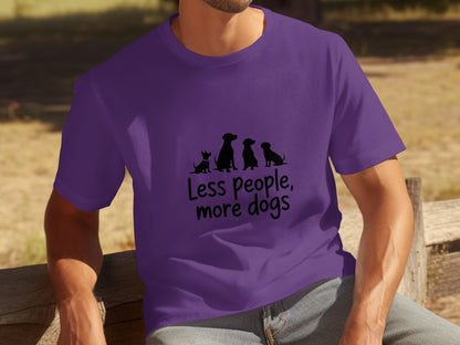 Less People More Dogs Funny Graphic Tee