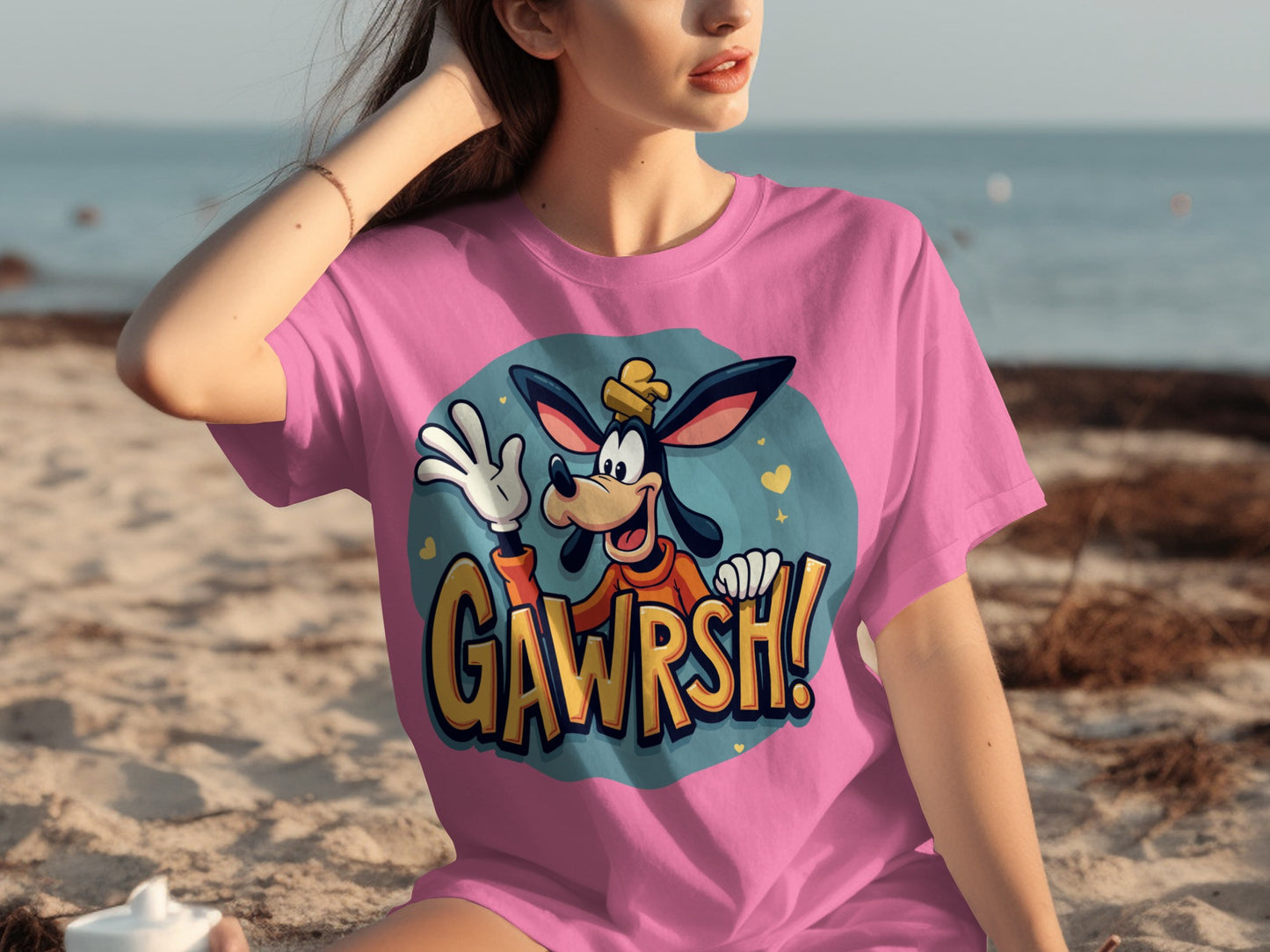 Goofy Gawrsh Cartoon Graphic Tee for Beach Days