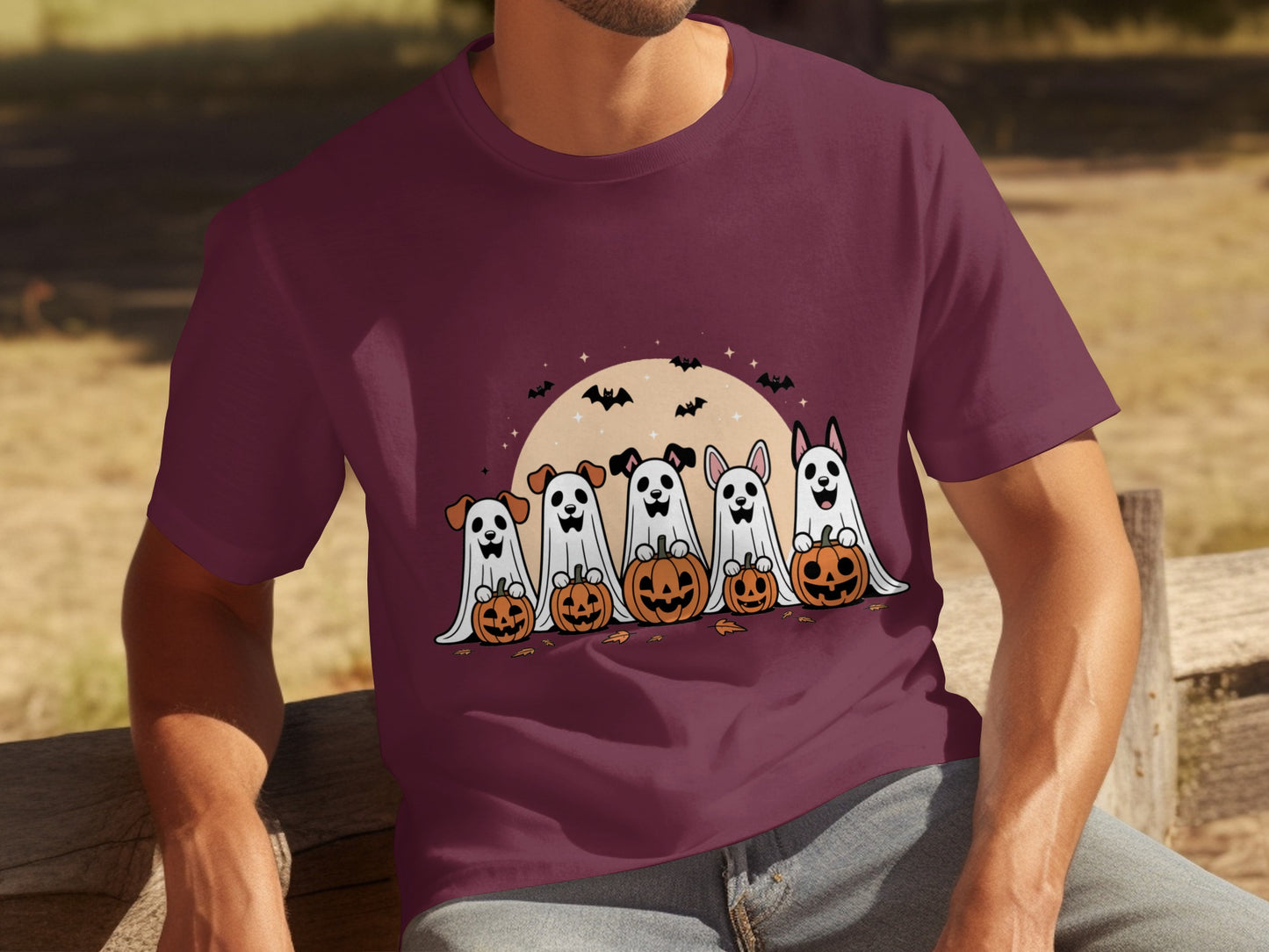 Halloween Dogs with Pumpkins Festive Shirt