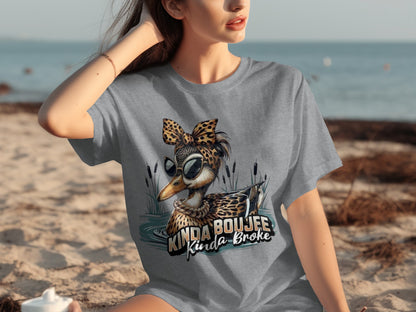 Kinda Boujee Kinda Broke Funny Graphic T-Shirt