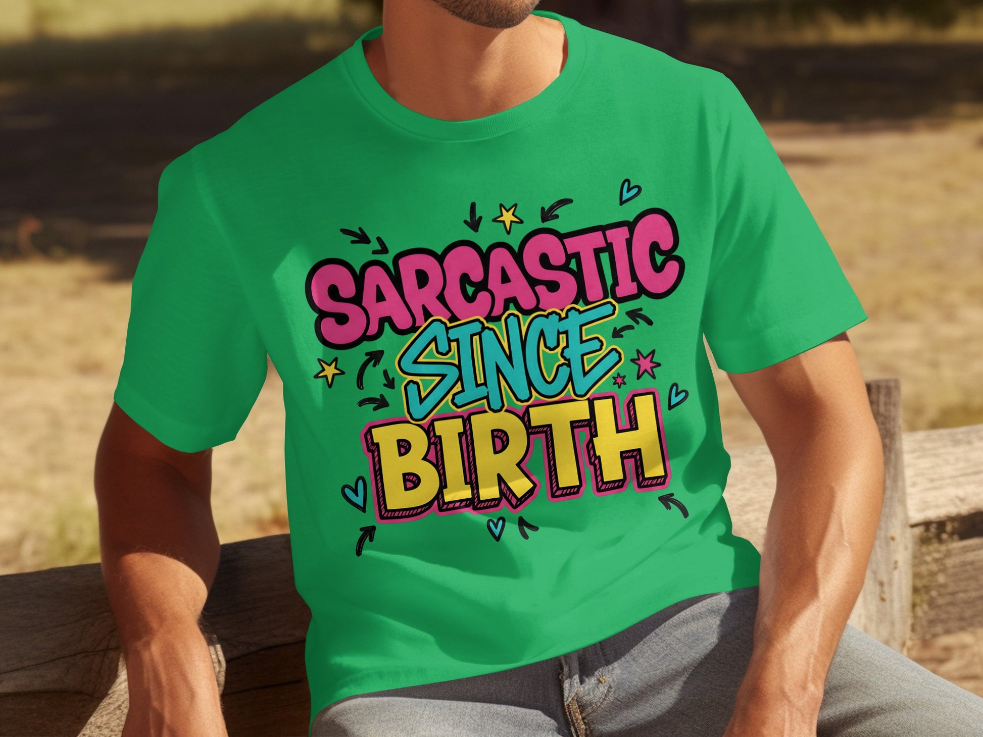 Funny Sarcastic Since Birth Graphic Men's T-shirt