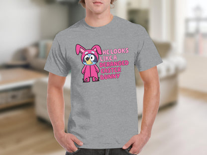Funny Deranged Easter Bunny Graphic T-Shirt