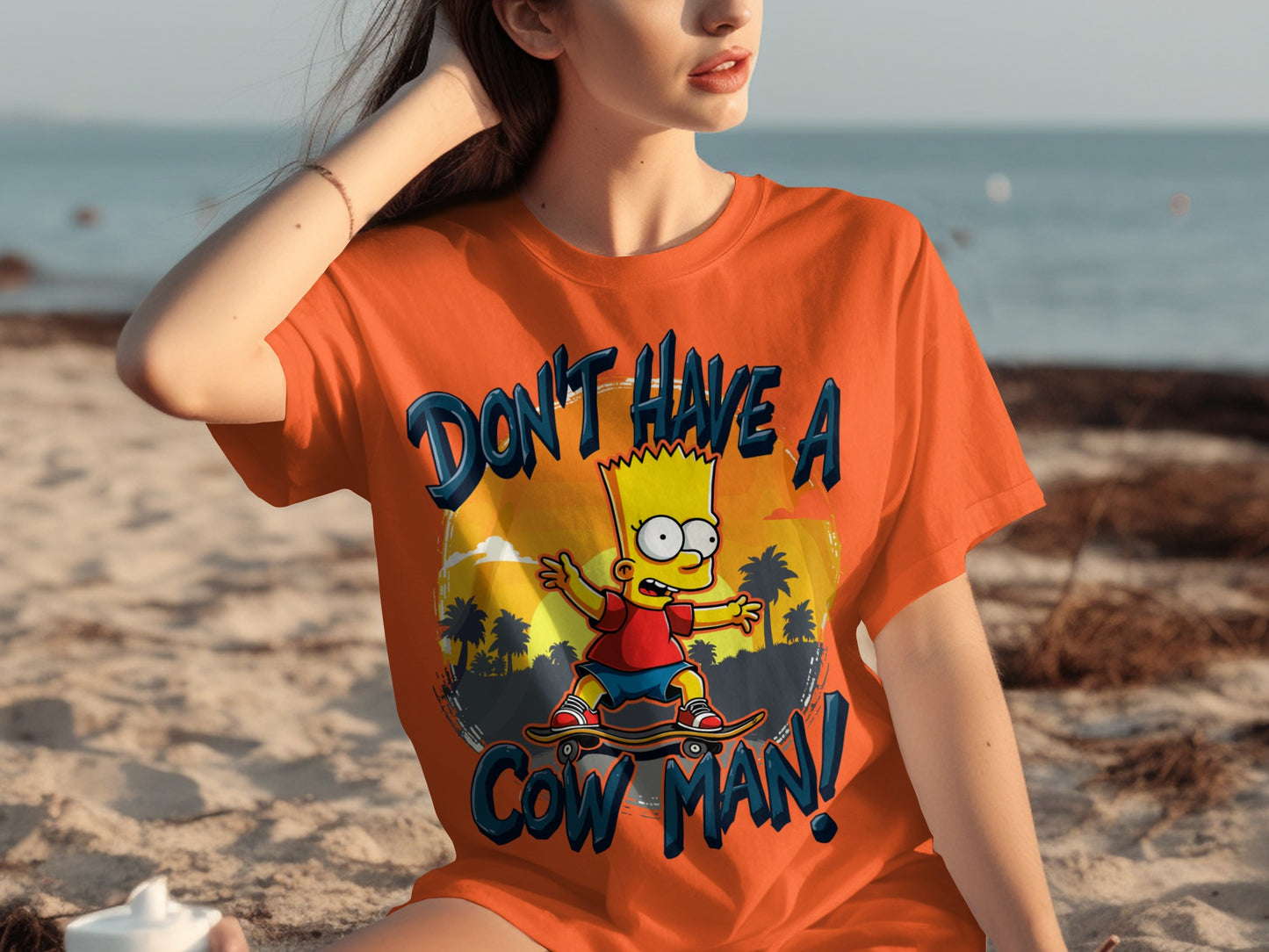 Don't Have A Cow Man Cartoon Graphic T-Shirt