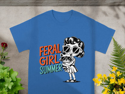 Feral Girl Summer Cute Graphic Tee for Youth and Adults