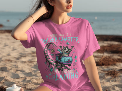 Every Day is a Roller Coaster Screaming T-shirt