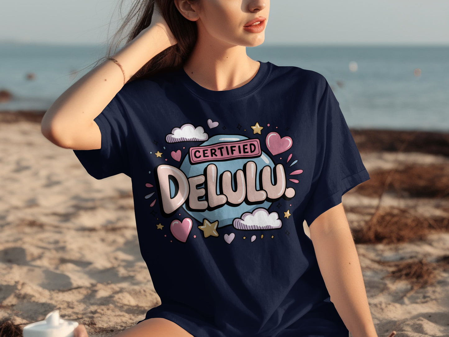 Certified Delulu Graphic Tee Perfect for Beach Days