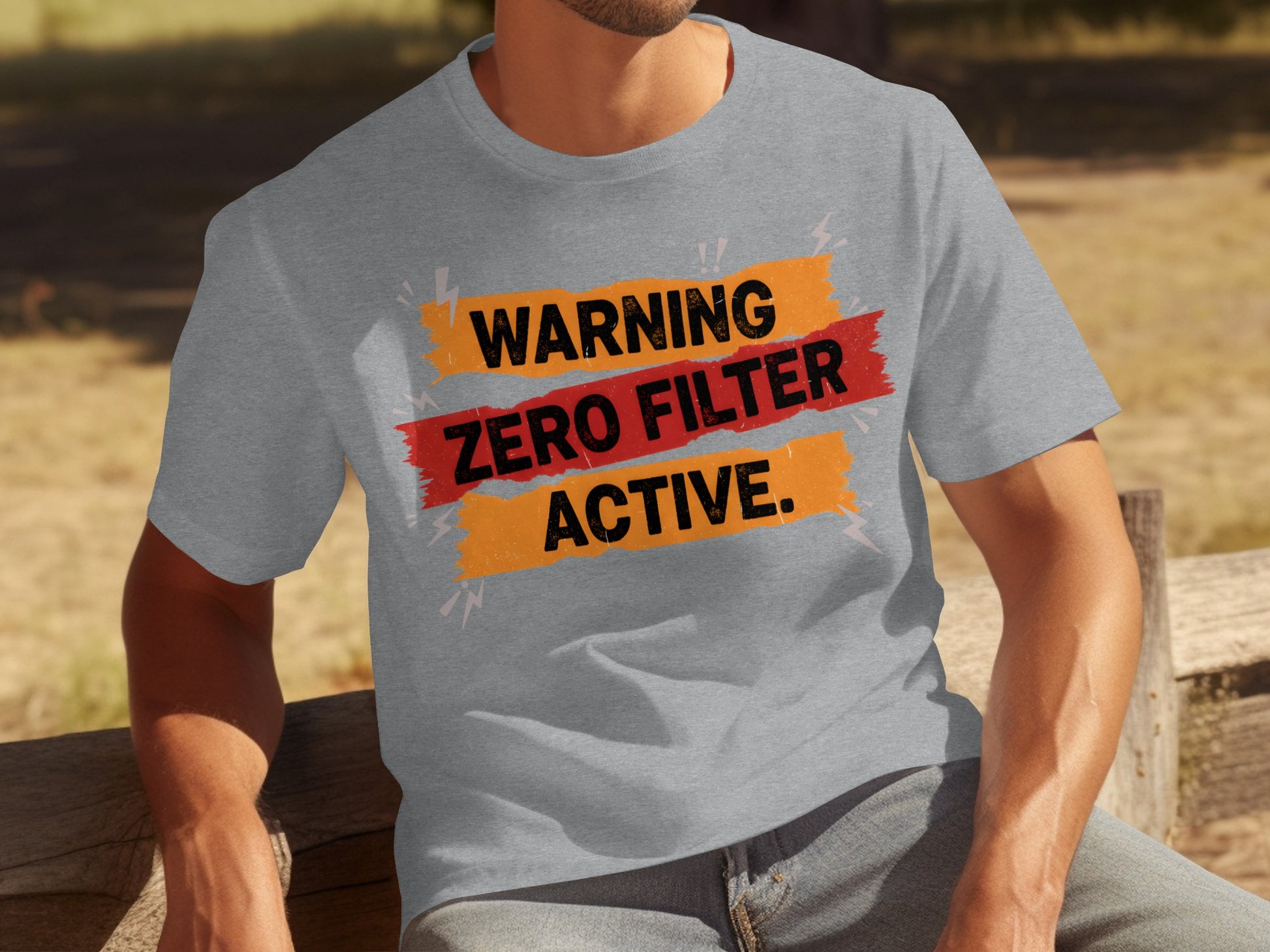 Bold Warning Zero Filter Active Statement Tee