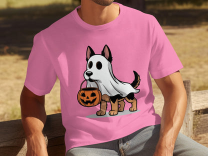 Cute Halloween Dog in Ghost Costume T-shirt