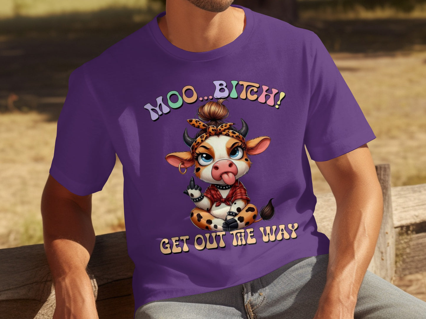 Moo Bitch Funny and Quirky Cow Graphic T-Shirt
