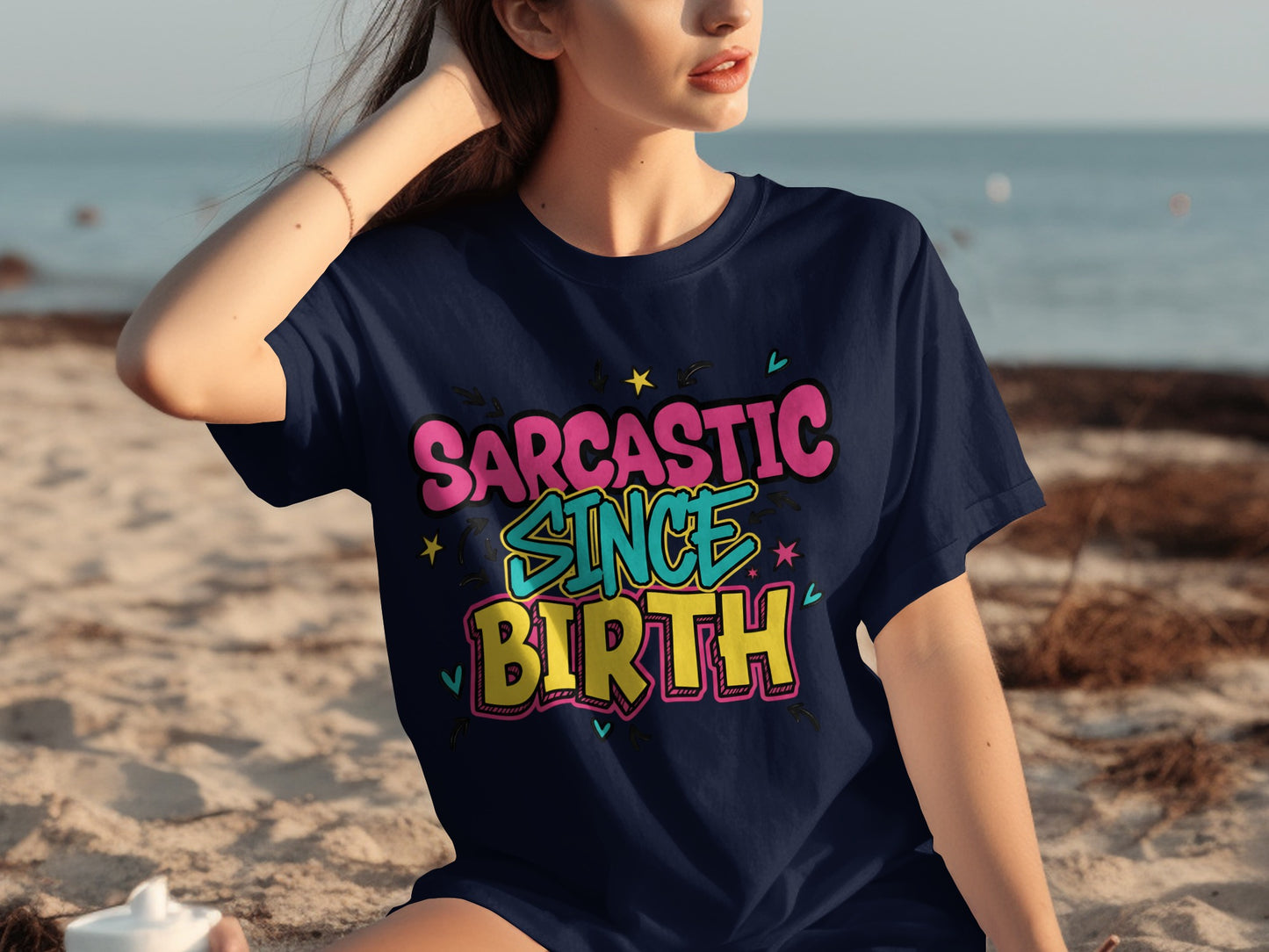 Sarcastic Since Birth Graphic T-Shirt for Casual Wear