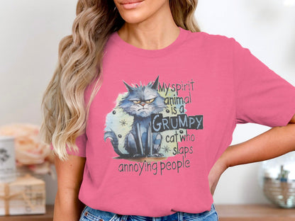 My Spirit Animal Is A Grumpy Cat Funny T-Shirt