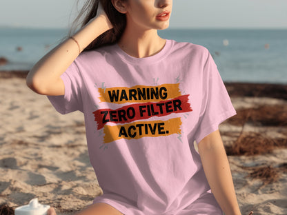Warning Zero Filter Active Graphic T-Shirt