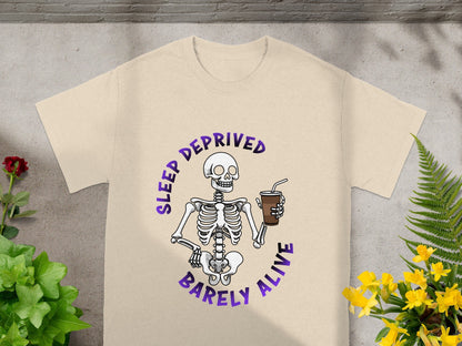 Sleep Deprived Barely Alive Skeleton T-shirt