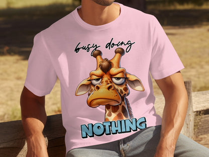 Busy Doing Nothing Funny Giraffe Graphic Shirt