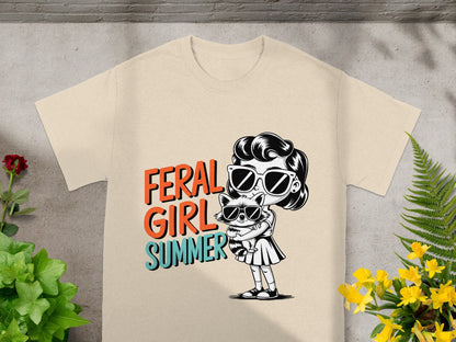Feral Girl Summer Graphic Print Shirt for Summer Wear