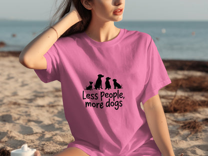 Less People More Dogs Graphic T-Shirt Merchandise