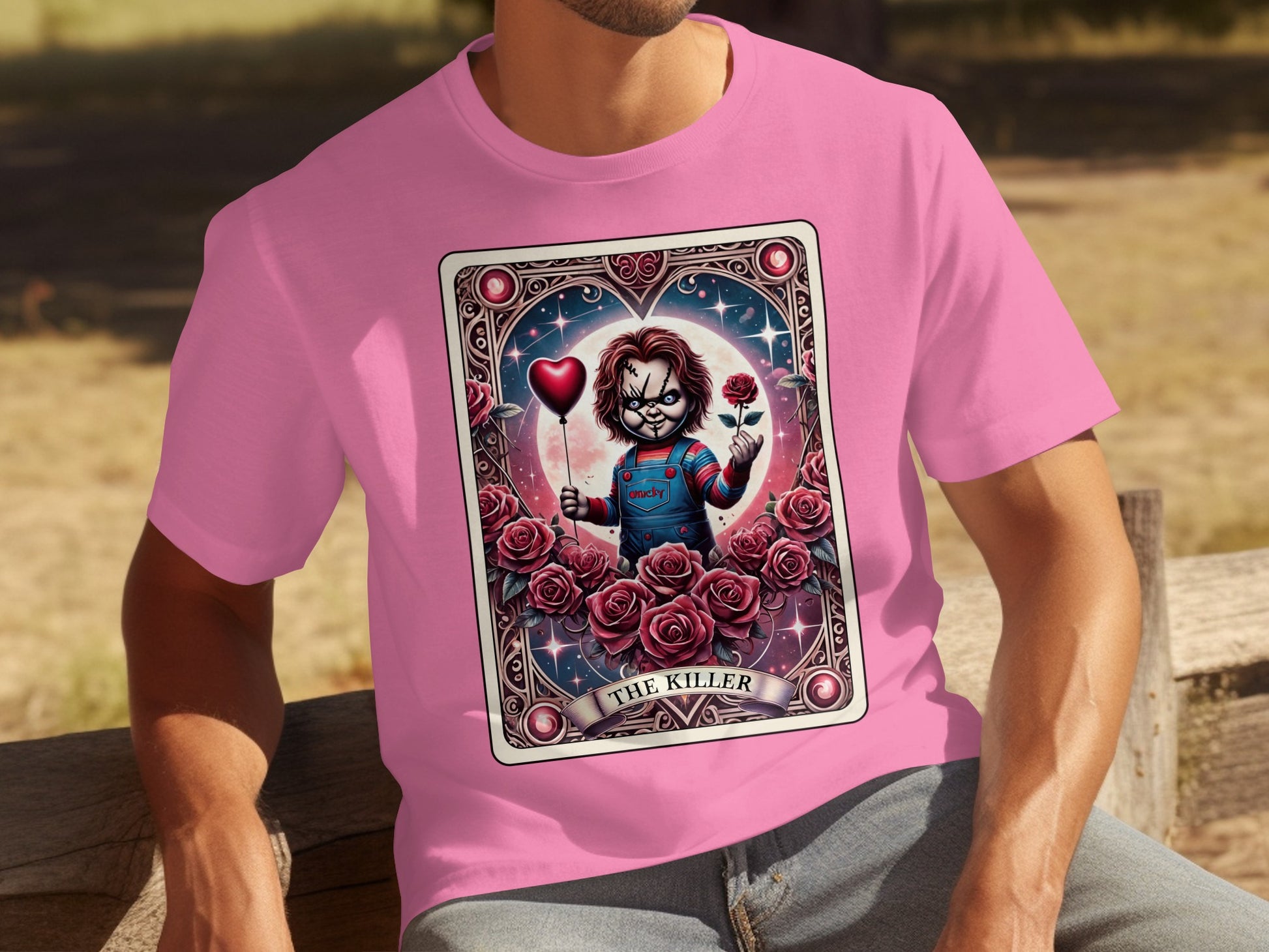The Killer Playing Card With Roses Graphic T-Shirt