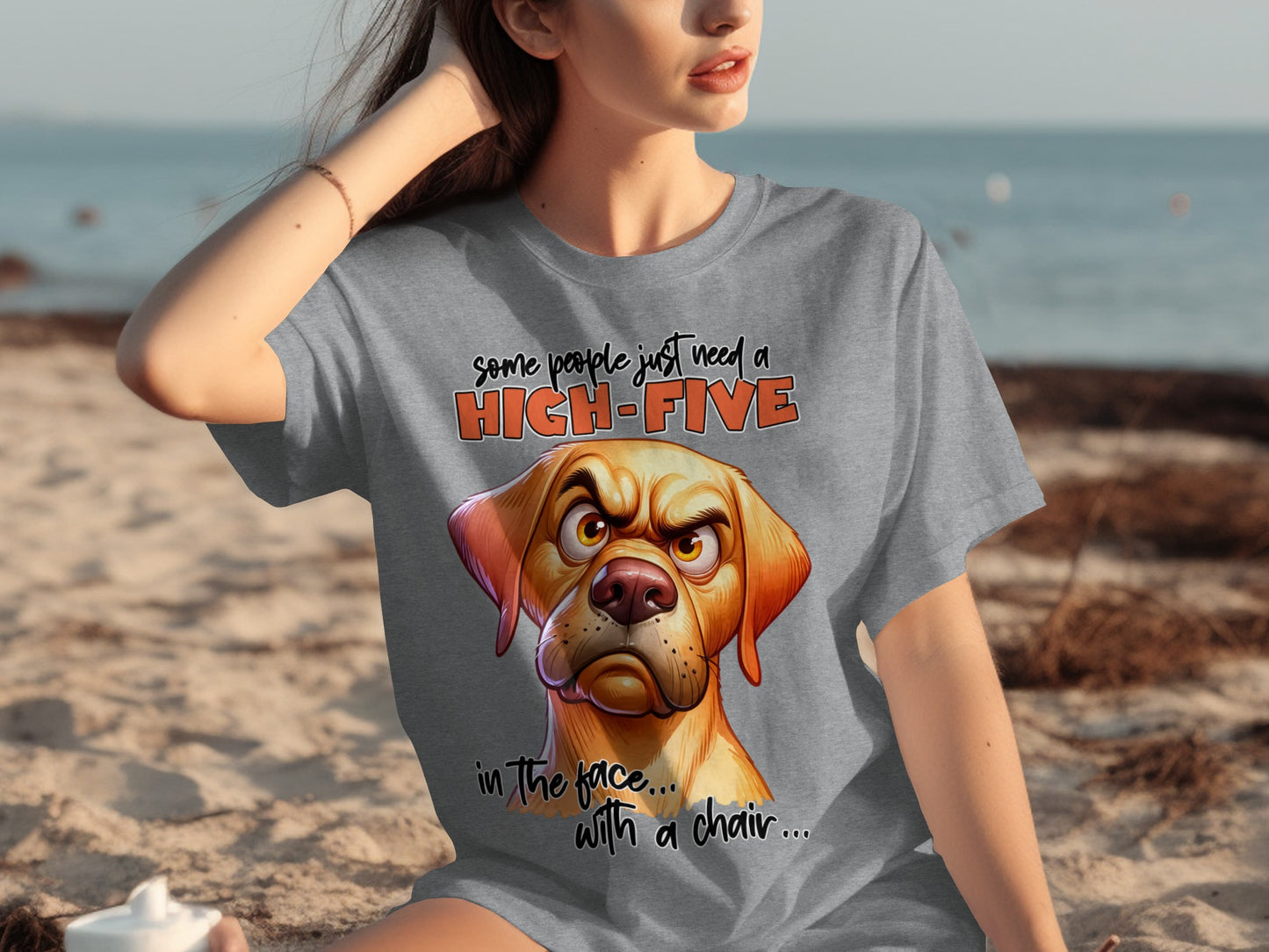 Some People Need a High Five Funny Dog Shirt