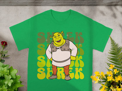 Green t-shirt with Shrek graphic and "Shrek" text.