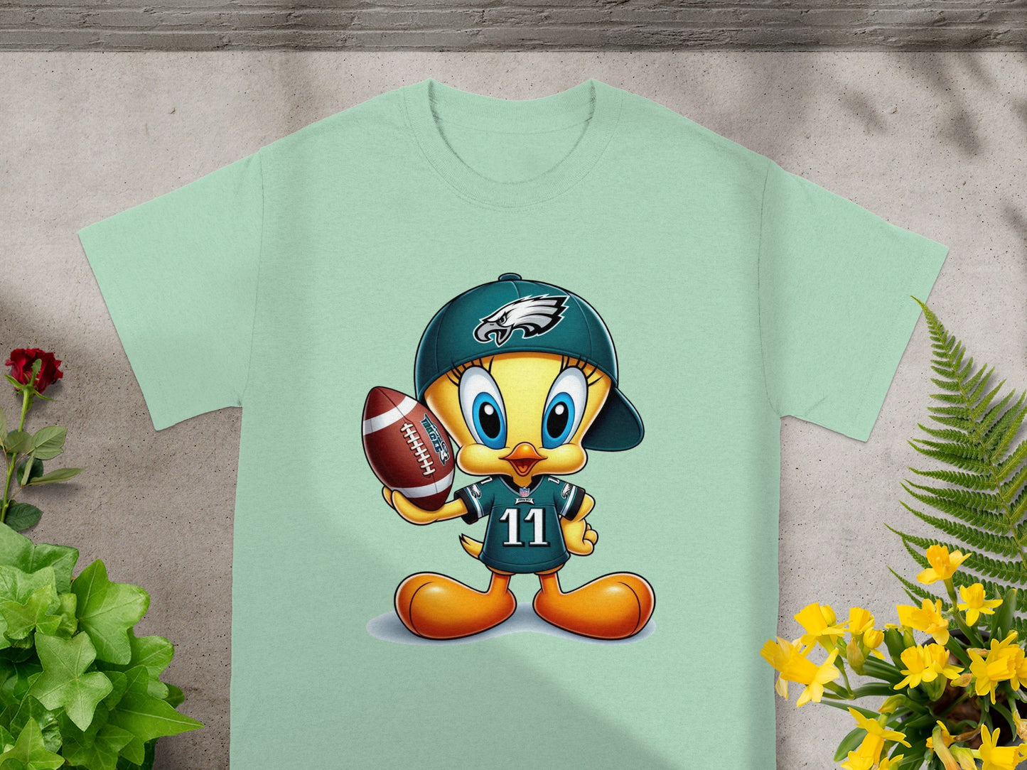 Tweety Bird in Football Gear Graphic T-Shirt