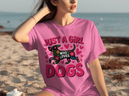 Just a Girl Who Loves Dogs Graphic T-Shirt