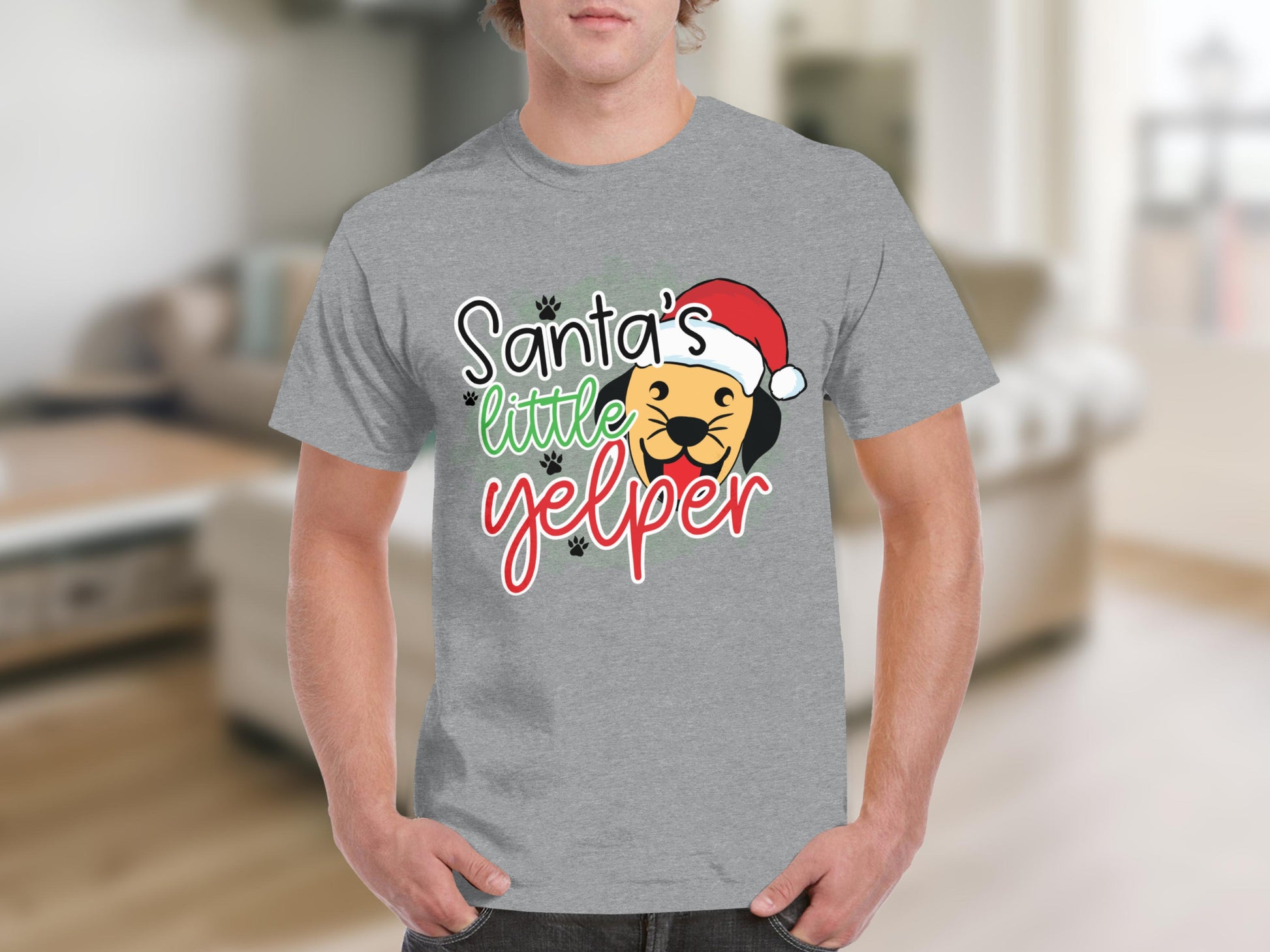 Santa's Little Yelper Christmas T-shirt