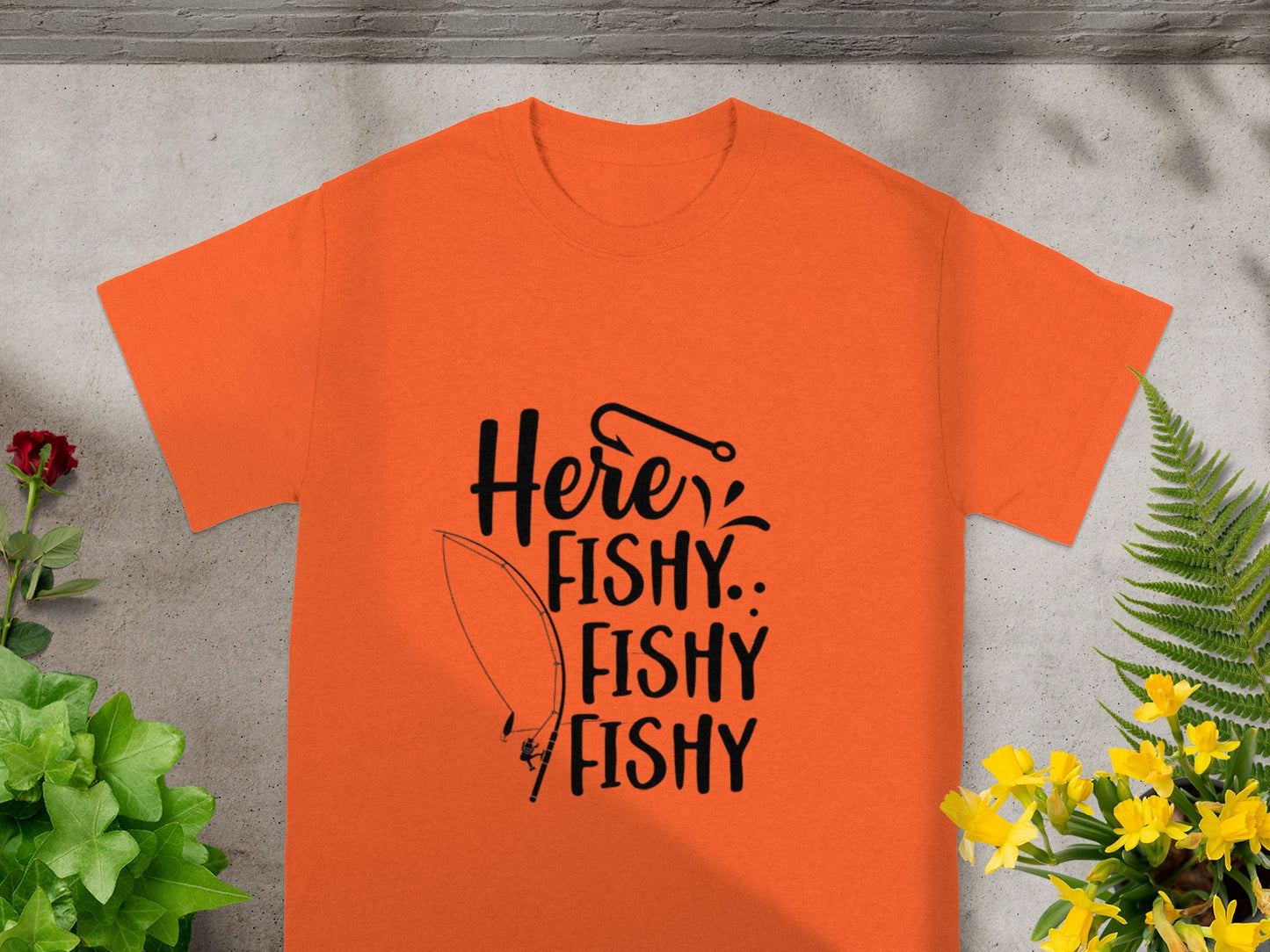 Here Fishy Fishy Fishy Fishy Graphic T-Shirt