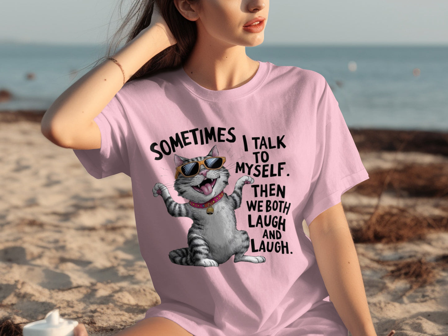 Sometimes I Talk to Myself Cat with Sunglasses T-shirt