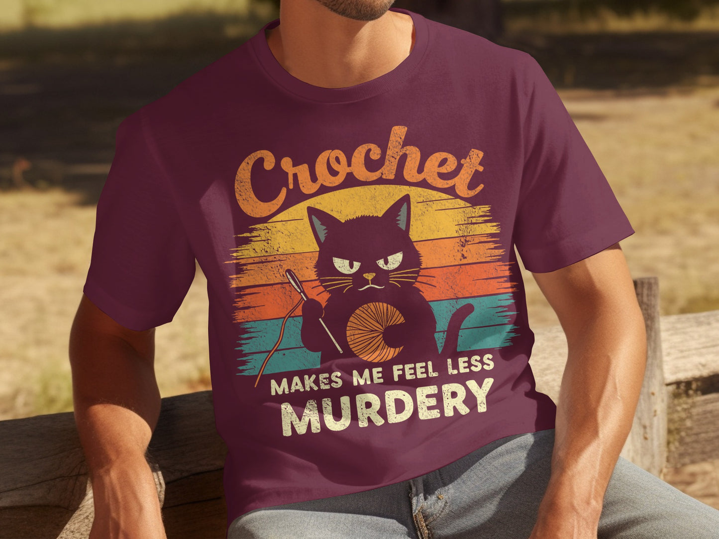 Crochet Makes Me Feel Less Murdery T-shirt