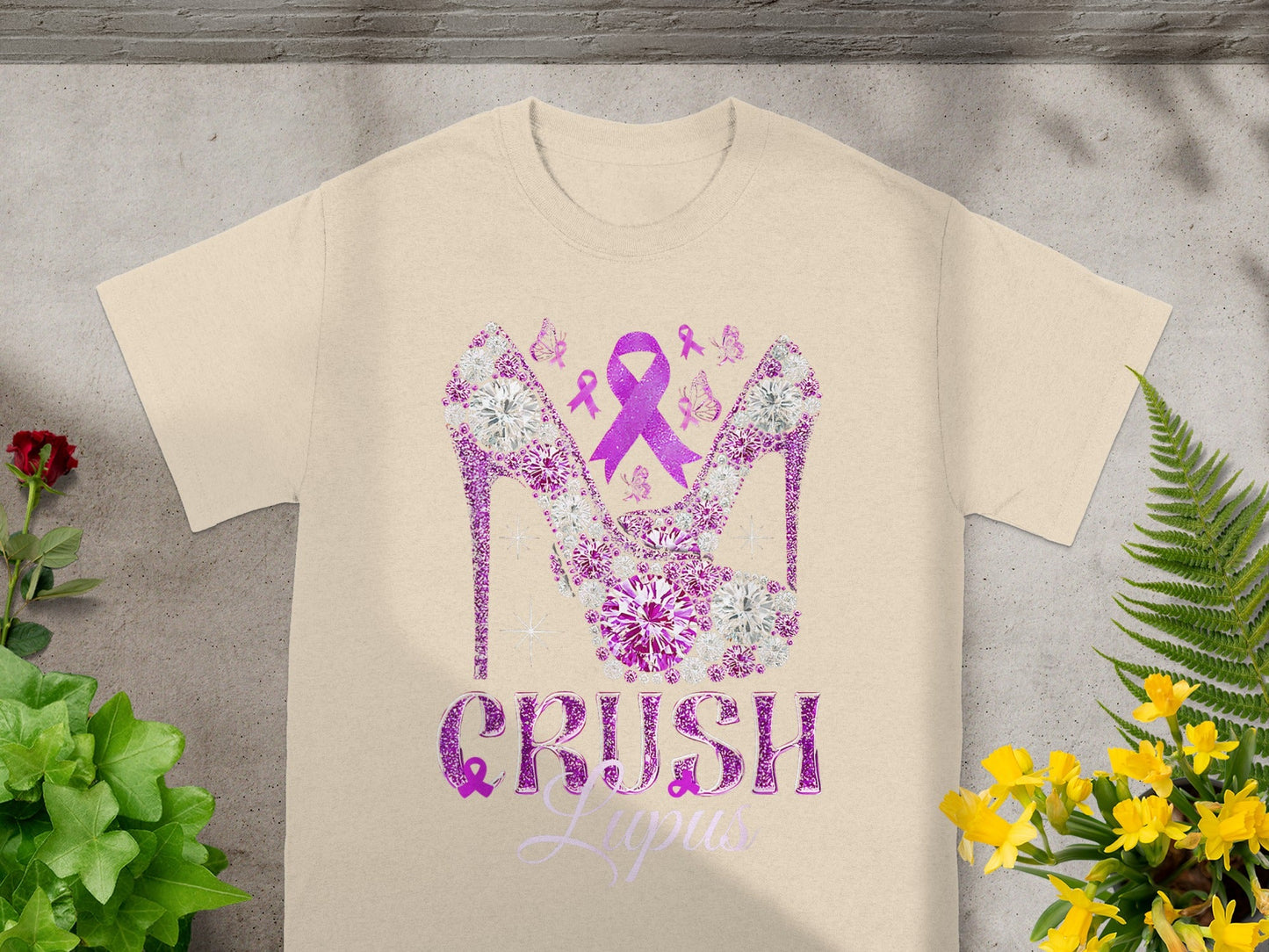 Crush Lupus High Heels Awareness Design Shirt