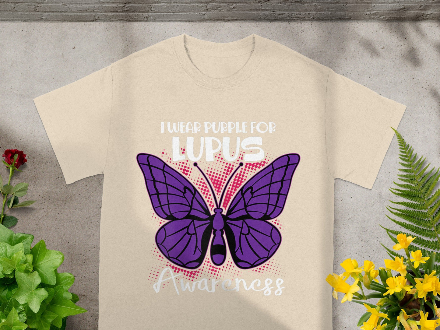 I Wear Purple For Lupus Awareness Butterfly Shirt