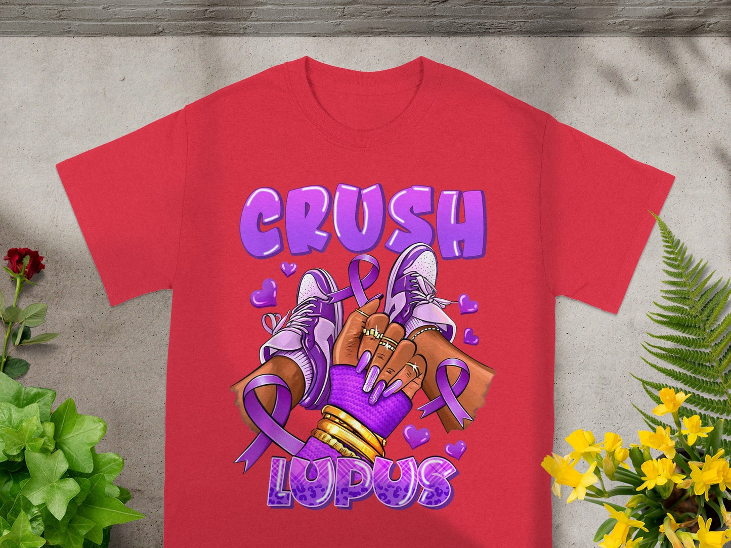Crush Lupus Awareness Graphic T-Shirt for Support