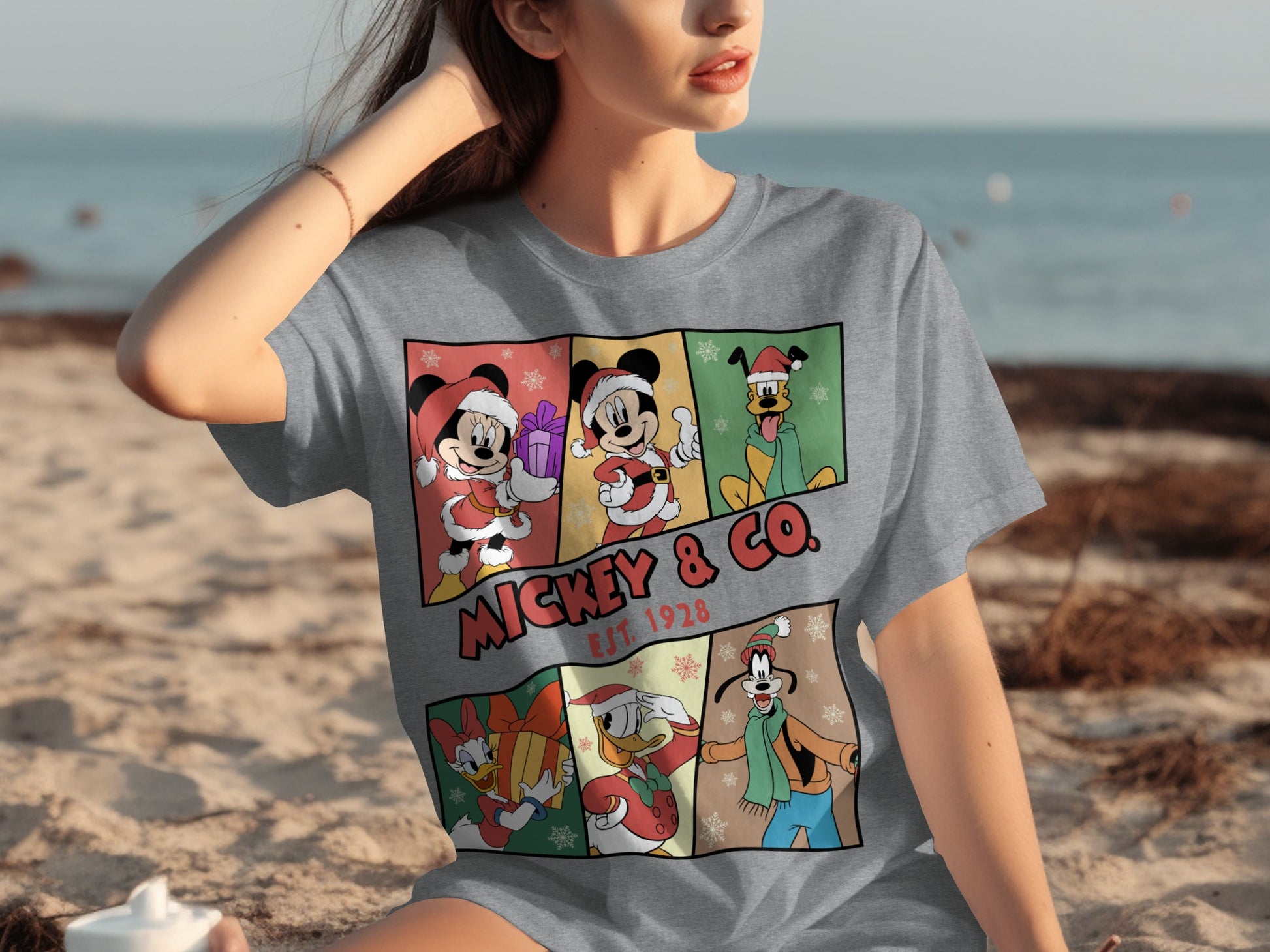 Mickey & Co. Christmas Cartoon Characters T-Shirt