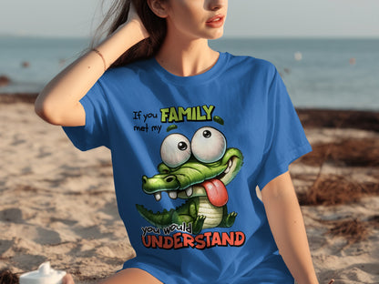 Funny Cartoon Crocodile Family T-Shirt