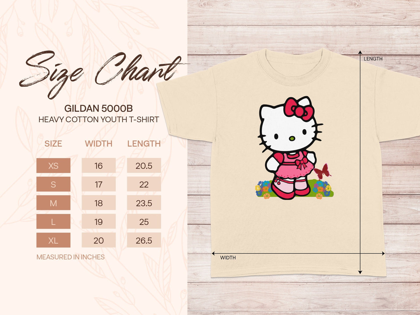 GILDAN 5000B Hello Kitty Size Chart T-Shirt product type