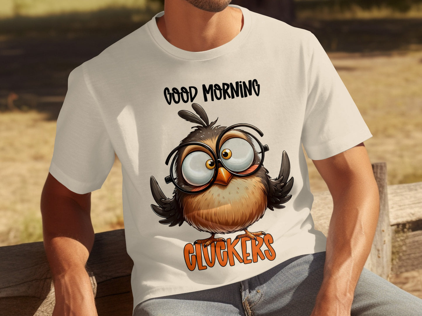 Good Morning Cluckers Funny Owl Graphic T-Shirt