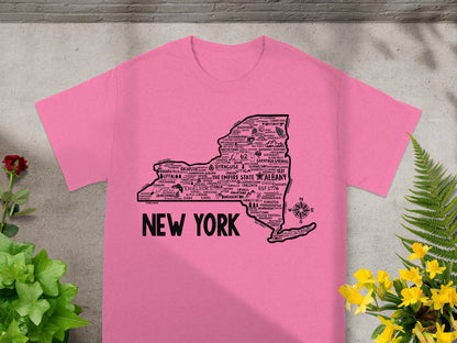 New York State Themed Typography Graphic T-Shirt