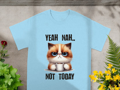 Yeah Nah Not Today Grumpy Cat Graphic T-Shirt