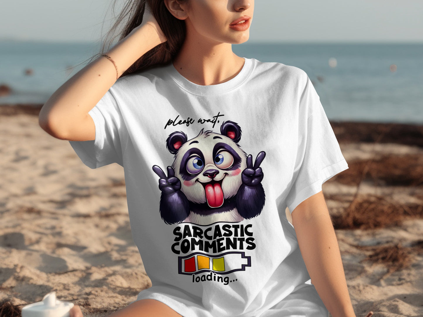 Sarcastic Comments Loading Panda Graphic T-shirt