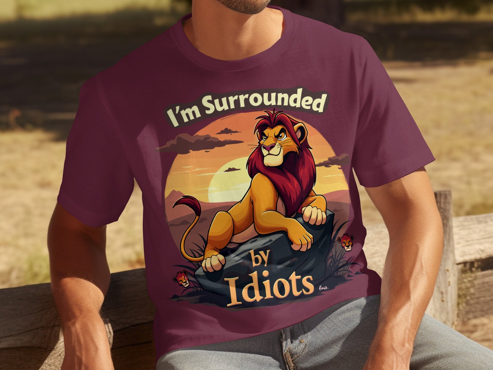 I'm Surrounded by Idiots Lion Cartoon Graphic Shirt