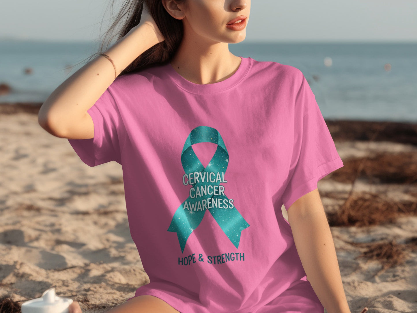 Cervical Cancer Awareness Hope Strength T-shirt