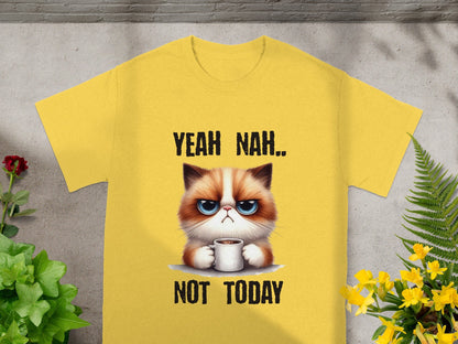 Yeah Nah.. Not Today Cat Coffee T-Shirt