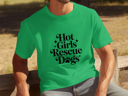 Hot Girls Rescue Dogs Graphic T-Shirt for Animal Lovers