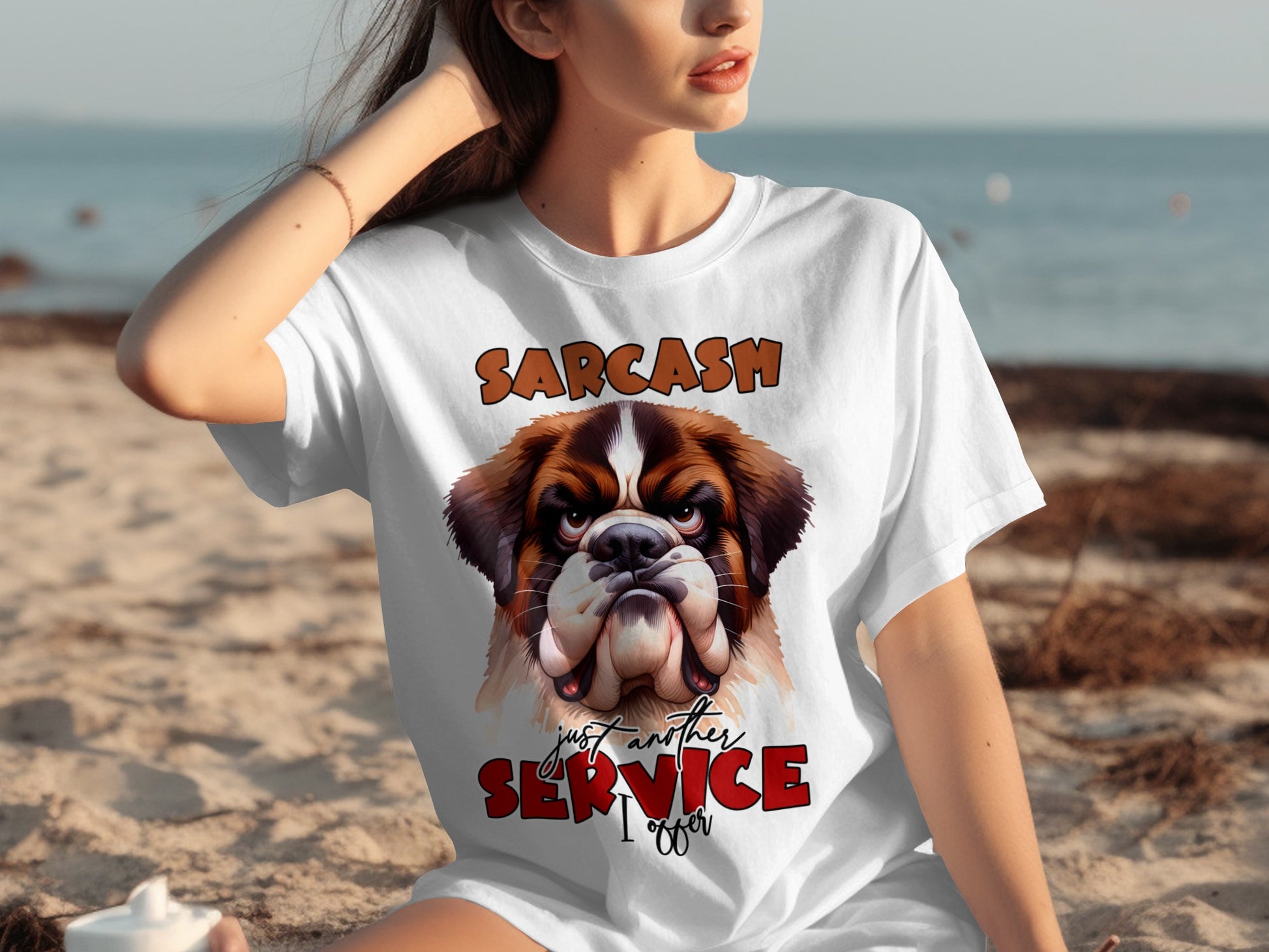Sarcasm Just Another Service Funny Dog T-shirt