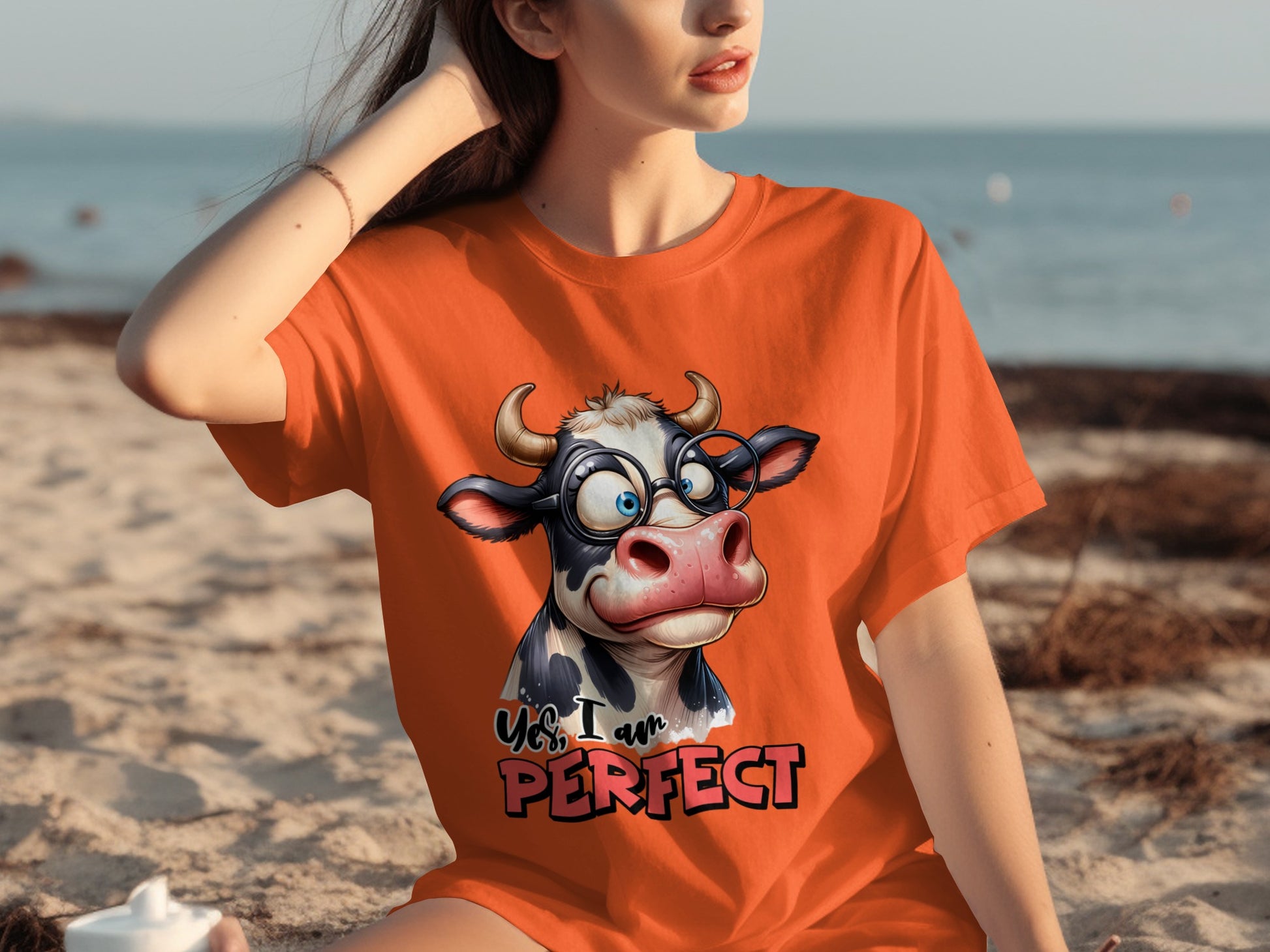 Yes I Am Perfect Cute Cow Graphic T-shirt