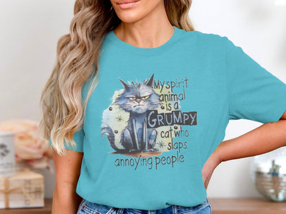 My Spirit Animal Is A Grumpy Cat Funny T-shirt
